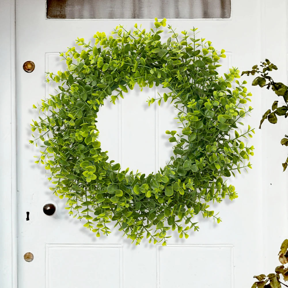 Large Boxwood Wreath for Home Front Door Porch Window Artificial Boxwood Leaves Greenery Outdoor Wreath for Farmhouse Wall Decor