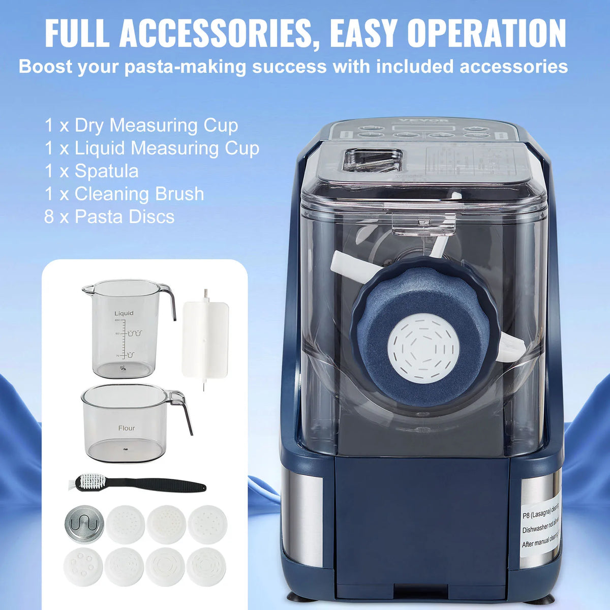 SucceBuy Electric Pasta Maker Automatic Noodle Maker Machine with 4 Intelligent Modes 500g Flour Capacity Pasta Maker Machine