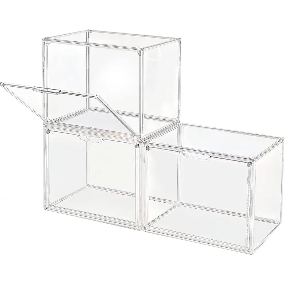 1pc/3pcs Clear Display Case Large Capacity Storage Box Acrylic Organizer Bins For Figures Blind Box Makeup Toy Showcase HangBag