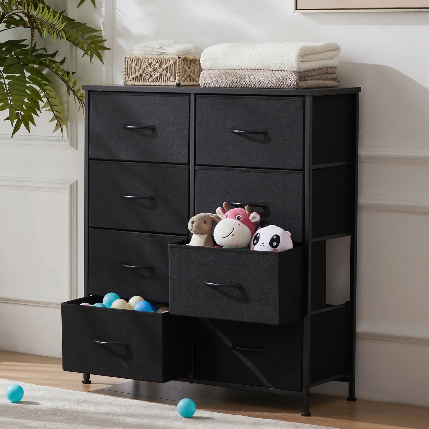 MCQ Fabric 8 Drawers Cabinet For Living Room Beside Nightstand Dresser Tables Storage Closet Chest Clothes Display Furniture