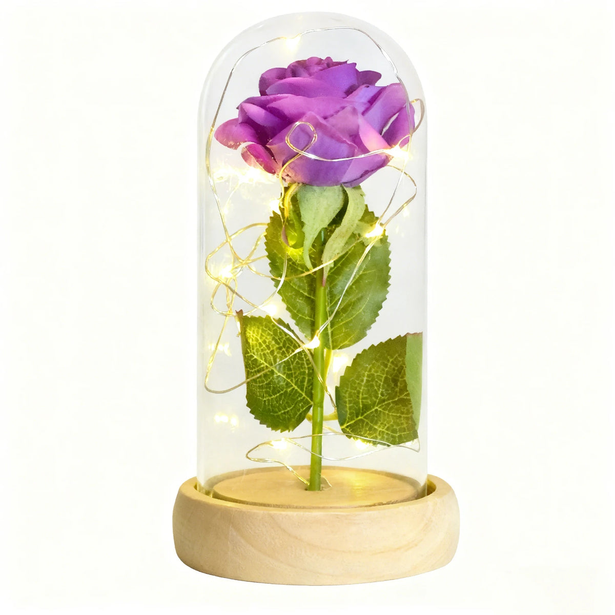 Gifts for Her Beauty and The Beast Eternal Rose In Glass Dome Artificial Forever Flower LED Light Mothers Day Gifts for Women