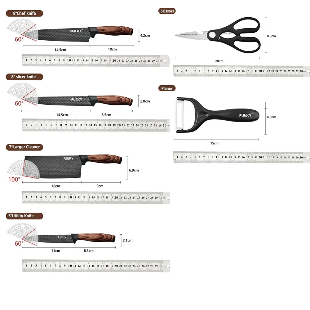 MDHAND Kitchen Knife Set Stainless Steel Knife, 6-Piece Kitchen Tool Set, Fruit Knife, Essential Cooking Tools for Restaurants