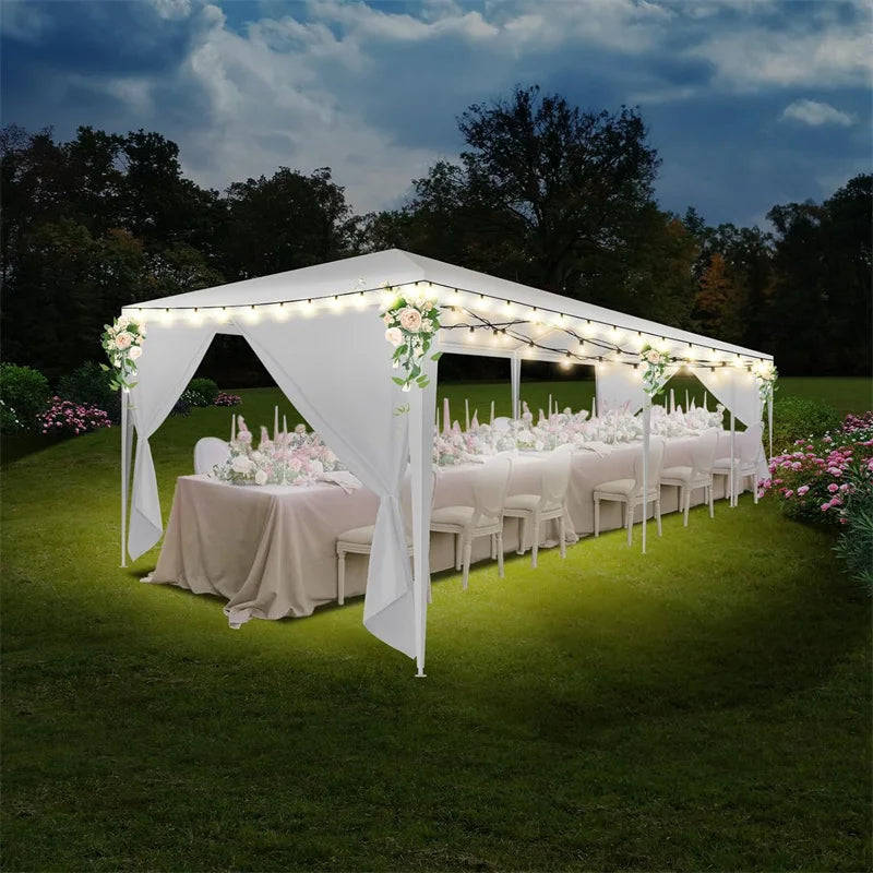 10x10/10X20/10x30FT Party Tent Outdoor Canopy Tent with Sidewalls Upgrade Removable, White Tents for Parties Waterproof