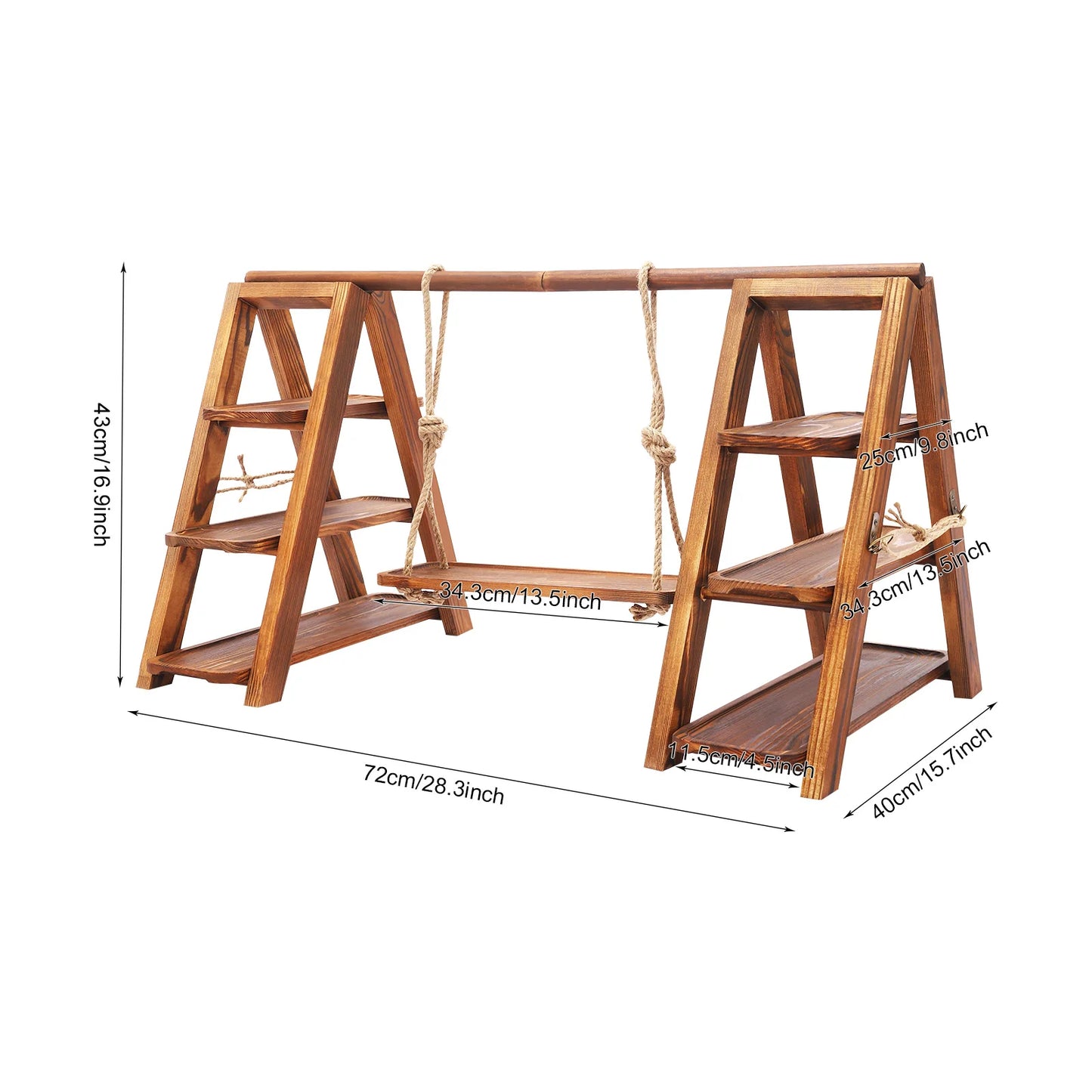 3-Tier Solid Wood Dessert Stand 6KG Load Capacity Detachable Wooden Cupcake Display Rack for Wedding Birthday Party