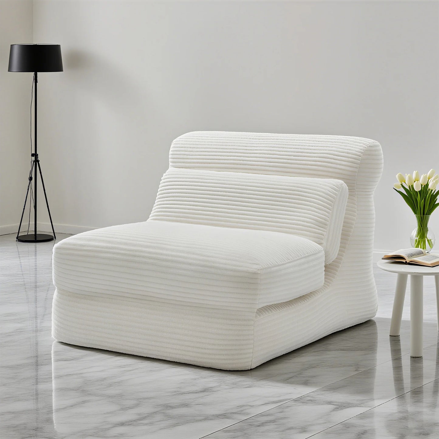 JHK Ergonomic Folding Sofa Bed Living Room Modern Corduroy with Back Lumbar Support Convertible Comfy Sleeper Chair for Bedroom