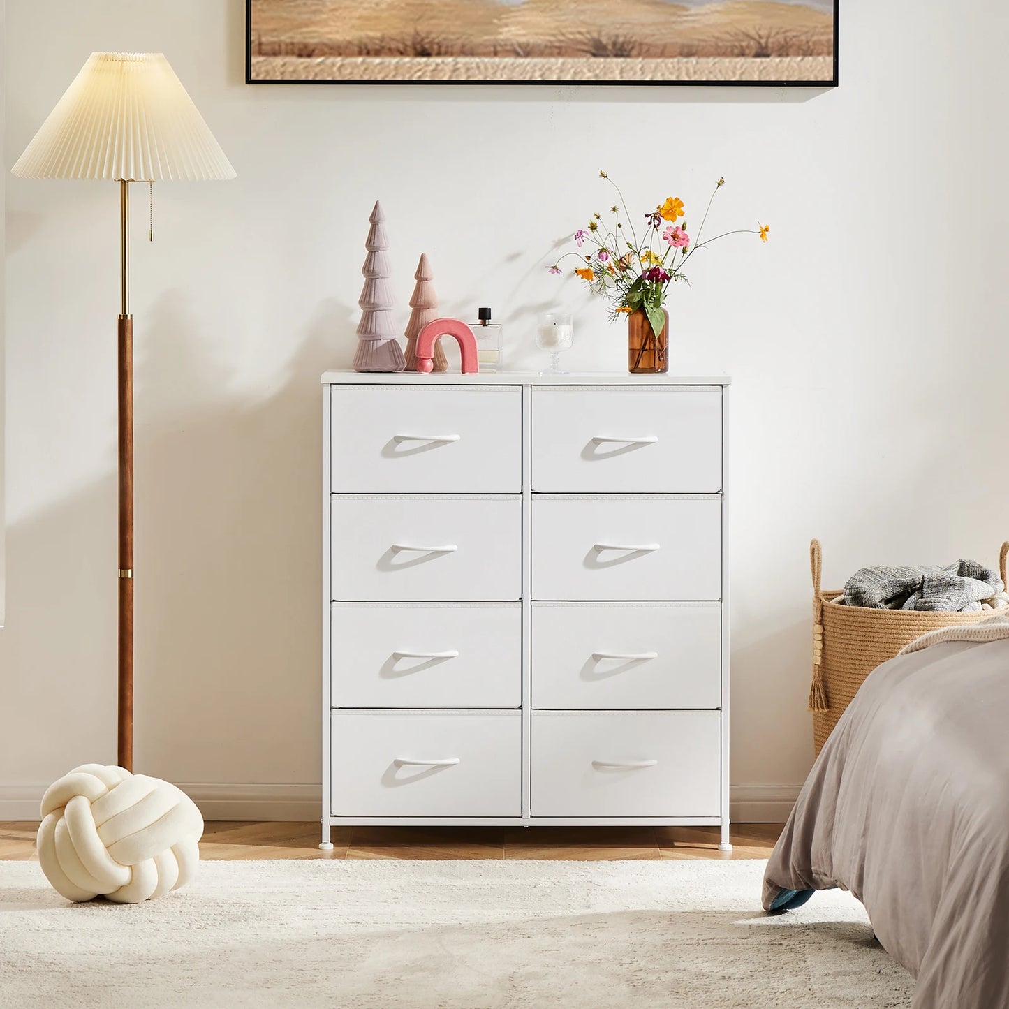 MCQ Fabric 8 Drawers Cabinet For Living Room Beside Nightstand Dresser Tables Storage Closet Chest Clothes Display Furniture