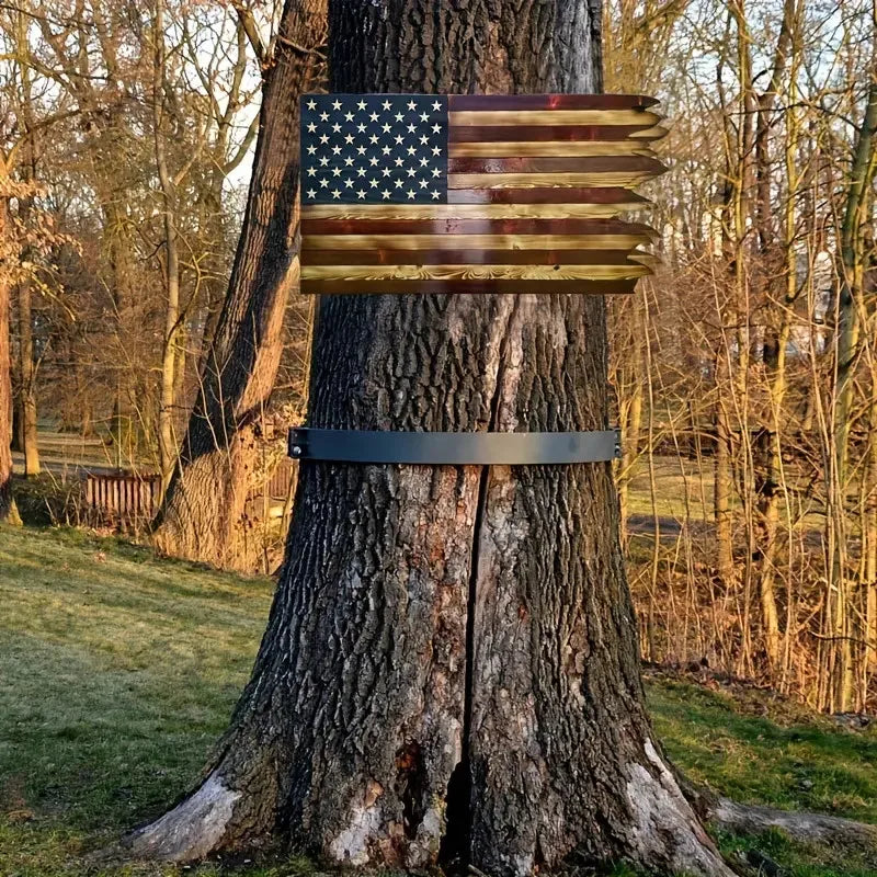 8*15inch American Wavy Flag - Wooden Independence Day Decoration for Home, Restaurant, Bar, Cafe and Garage christmars gifts