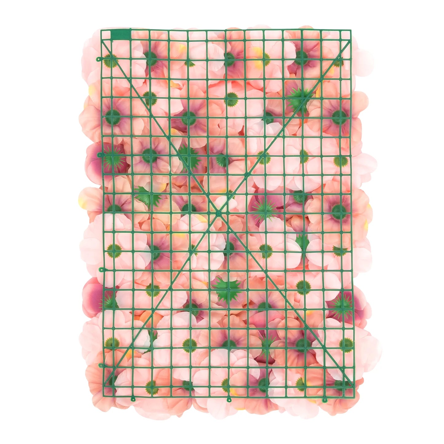 6 Panels Artificial Flower Wall Autumn Pink Dahlia Rose Peony Silk Waterproof Fade Resistant Handmade Flower Hedge Panel for Wedding Backdrop Party Decor Home Garden Wall Decoration Outdoor Indoor Artificial Greenery