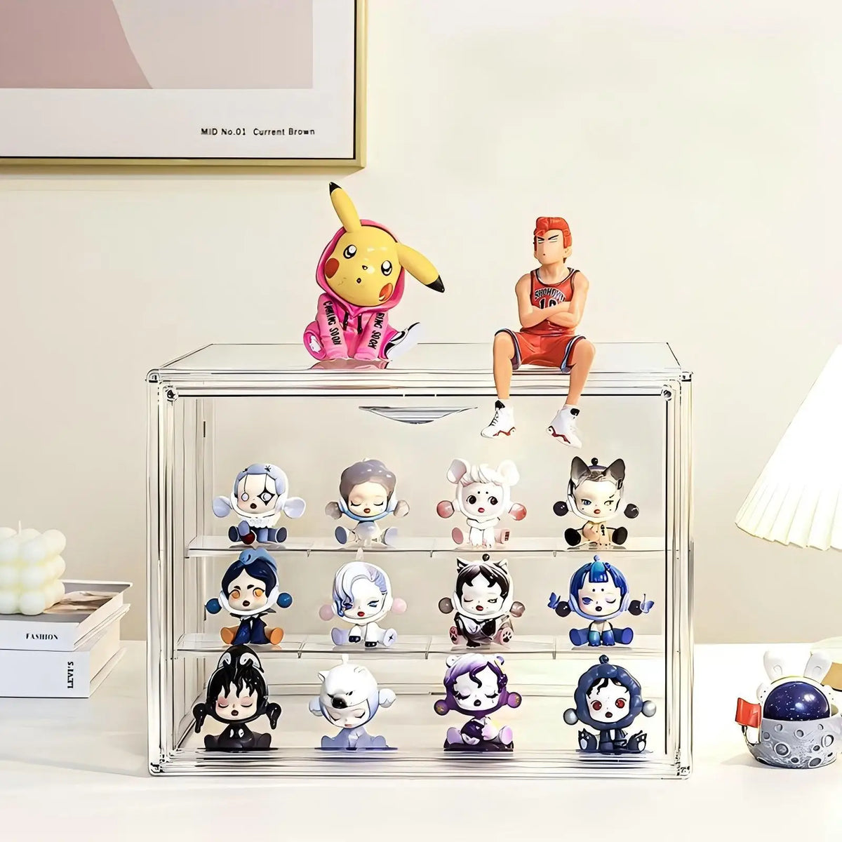 Acrylic Display Box, Clear Stackable Storage Case Bins Organizer for Blind Box Toy Collectible Cosmetic Makeup Figure