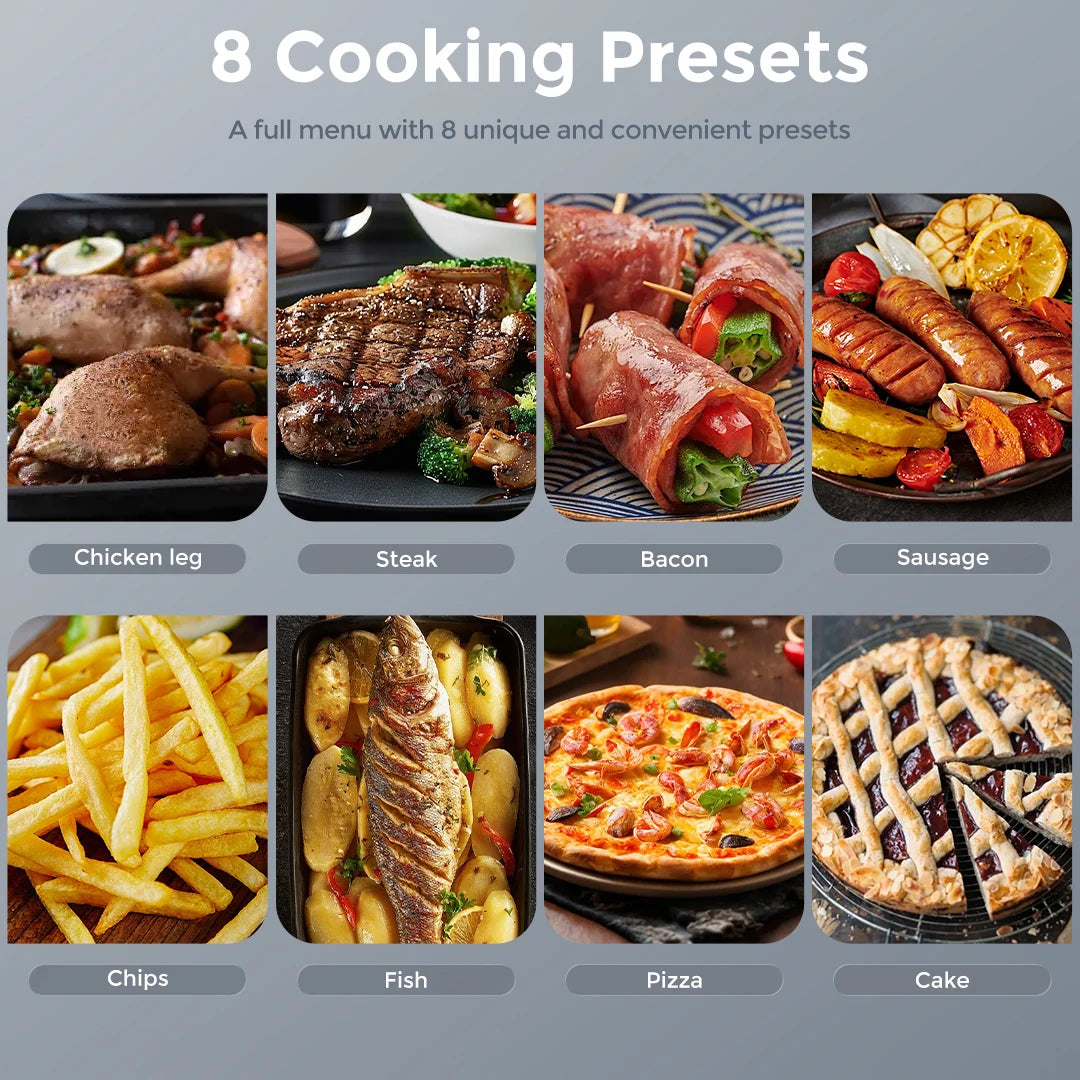 8-in-1 Air Fryer 6 Qt, Premium Ceramic Coating,Precise Heating for Even Results, Air Fry, Roast, Bake, Broil,Frozen, Proof,120V