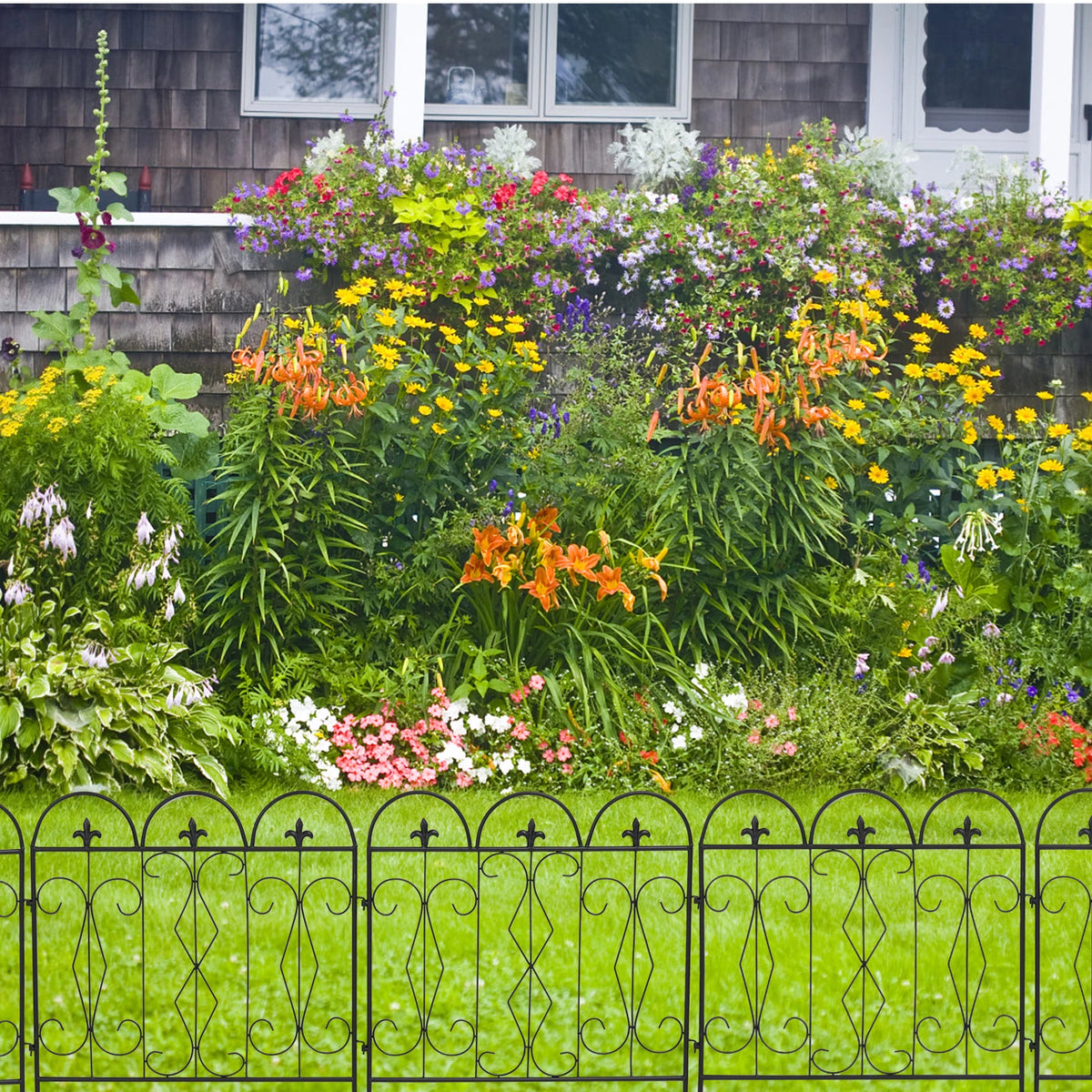 5 Pieces Outdoor Rustproof Metal Garden Border  Fence Landscape Wire Fencing