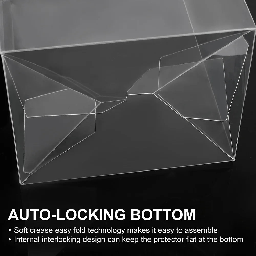 50PCS Clear Protective Box for 4" Funko Pop Vinyl Figures Display Case w/ Locking Tab Protective Film, Home Storage Organization