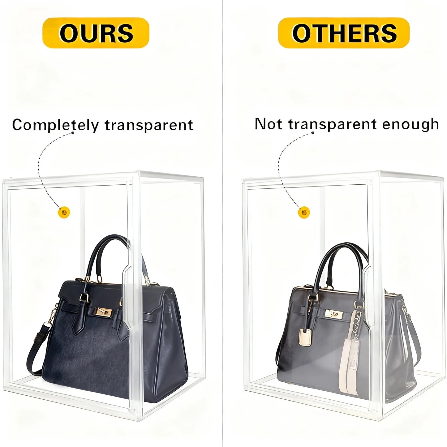 1pc/3pcs Clear Display Case Large Capacity Storage Box Acrylic Organizer Bins For Figures Blind Box Makeup Toy Showcase HangBag