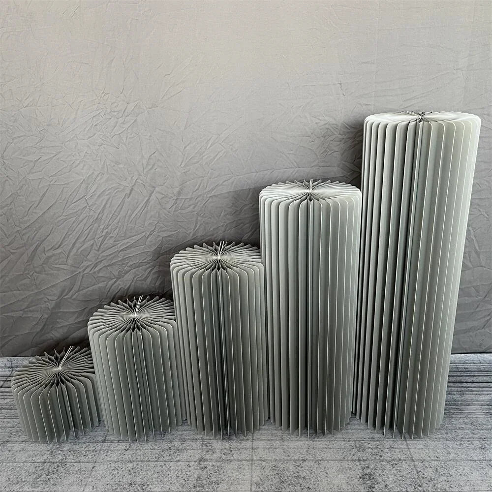 Folding Cylindrical Wedding Backdrop Decor Birthday Party DIY Decoration Ornaments White Folding Dessert Table Stand Baby Shower