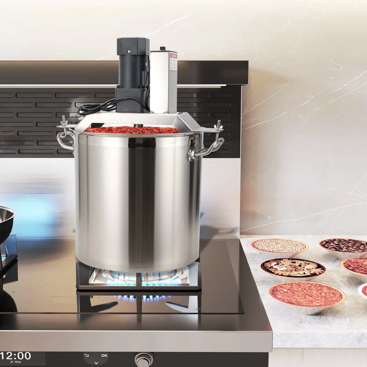 110V 40L Automatic Food Mixer Hot Pot Bottom Soup Sauce Stirrer Frying Machine