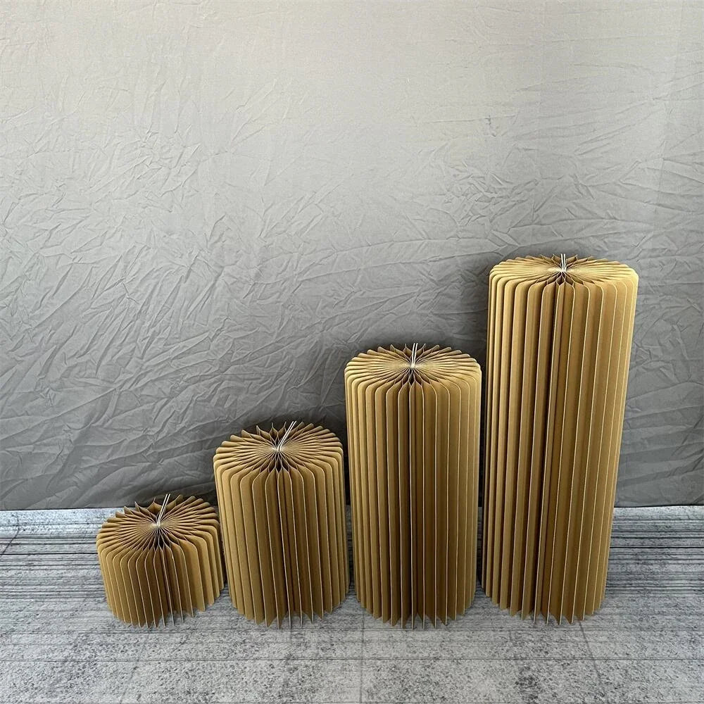 Folding Cylindrical Wedding Backdrop Decor Birthday Party DIY Decoration Ornaments White Folding Dessert Table Stand Baby Shower