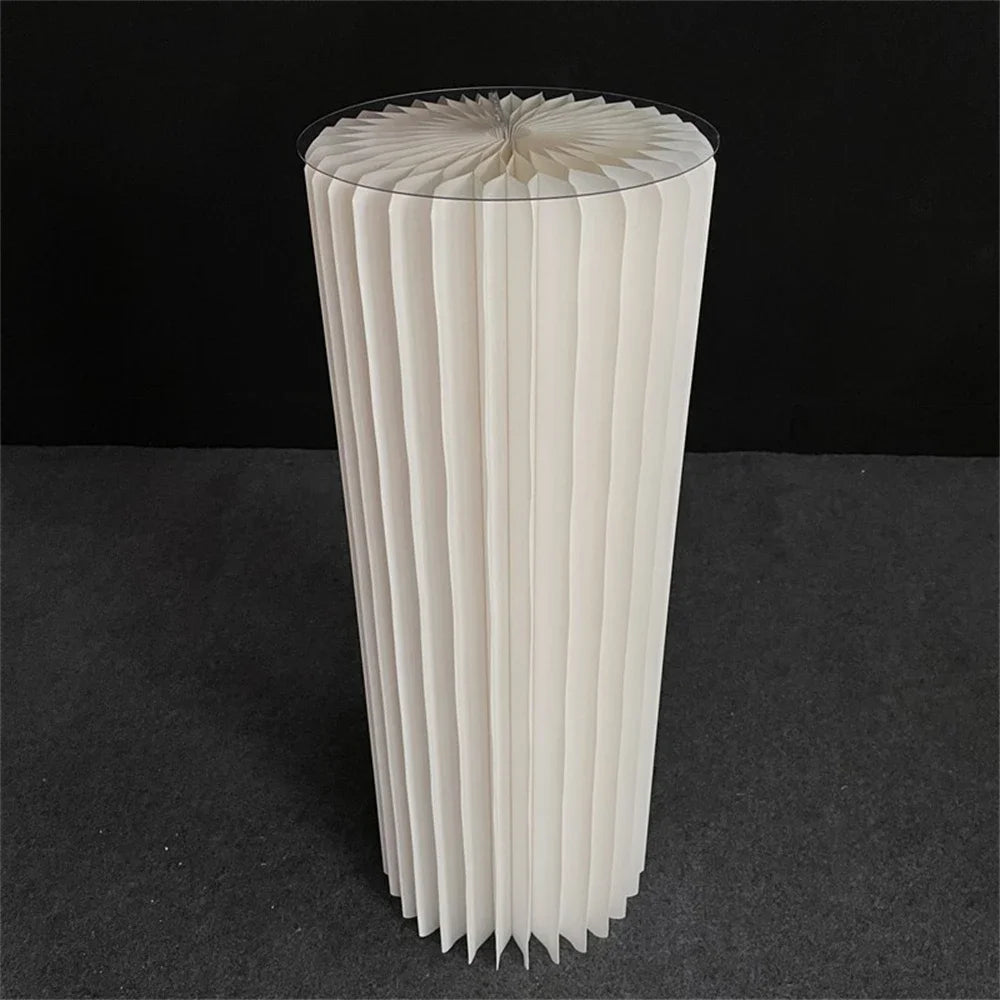 Folding Cylindrical Wedding Backdrop Decor Birthday Party DIY Decoration Ornaments White Folding Dessert Table Stand Baby Shower