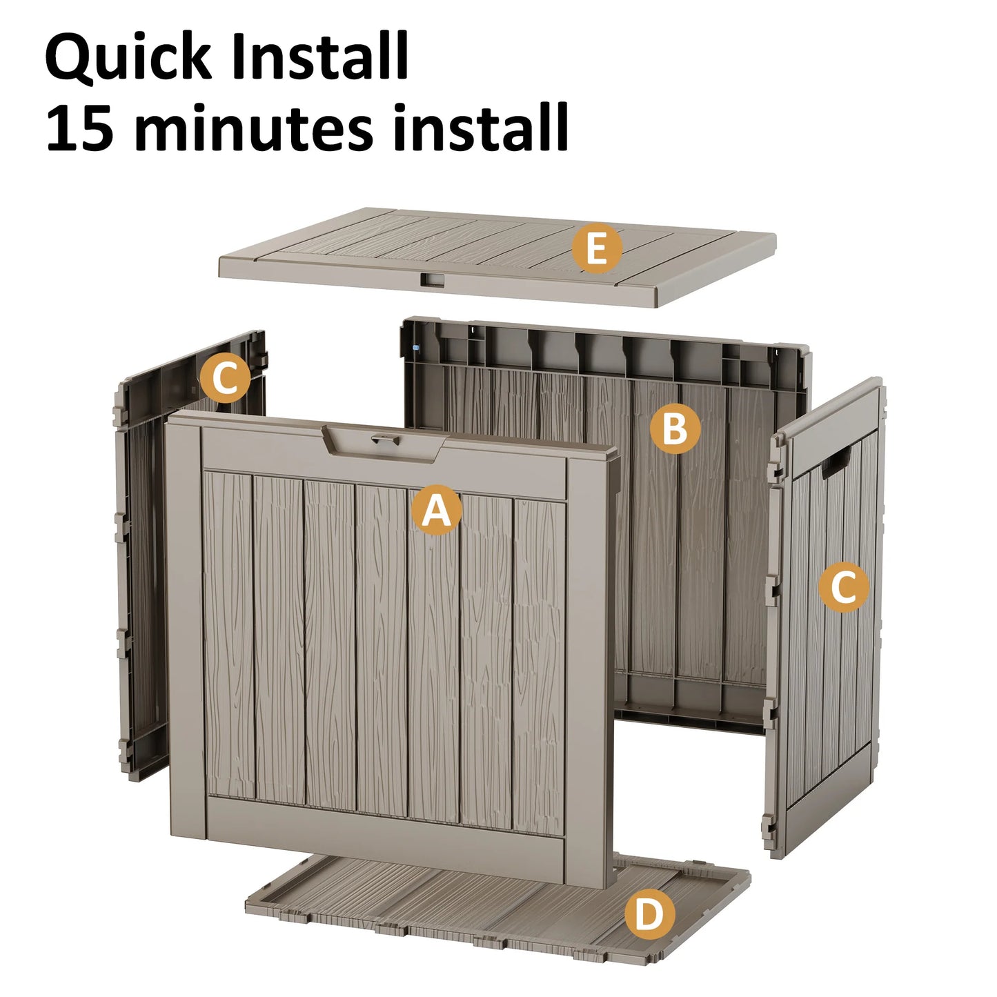 30 Gallon Resin Outdoor Deck Box Waterproof UV Protection Lockable Patio Balcony Storage Box for Garden Tools Pool Toys Cushions Gray