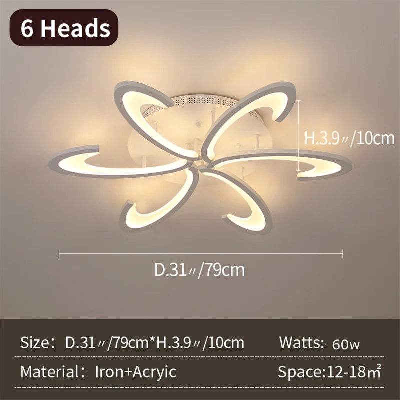 Modern Acrylic Ceiling Lamp Living Room Bedroom Lighting Dimmable Pendant Light With Remote Control Chandelier For The Kitchen