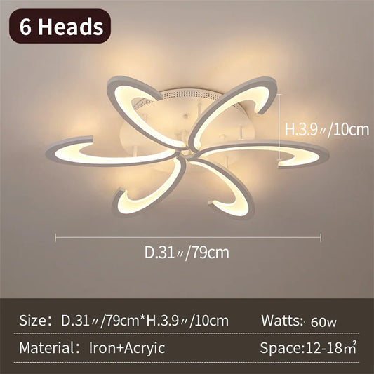 Modern Acrylic Ceiling Lamp Living Room Bedroom Lighting Dimmable Pendant Light With Remote Control Chandelier For The Kitchen