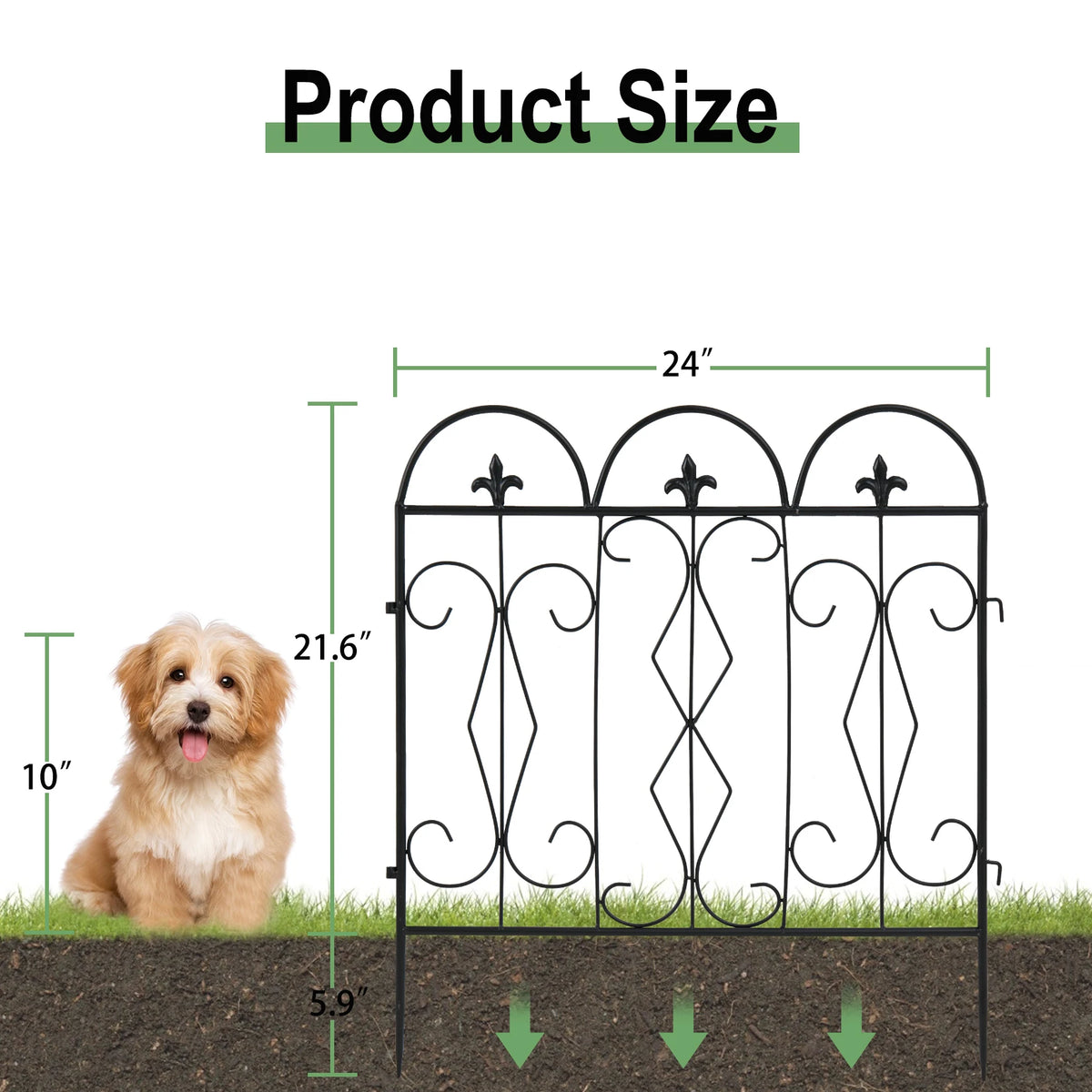 5 Pieces Outdoor Rustproof Metal Garden Border  Fence Landscape Wire Fencing