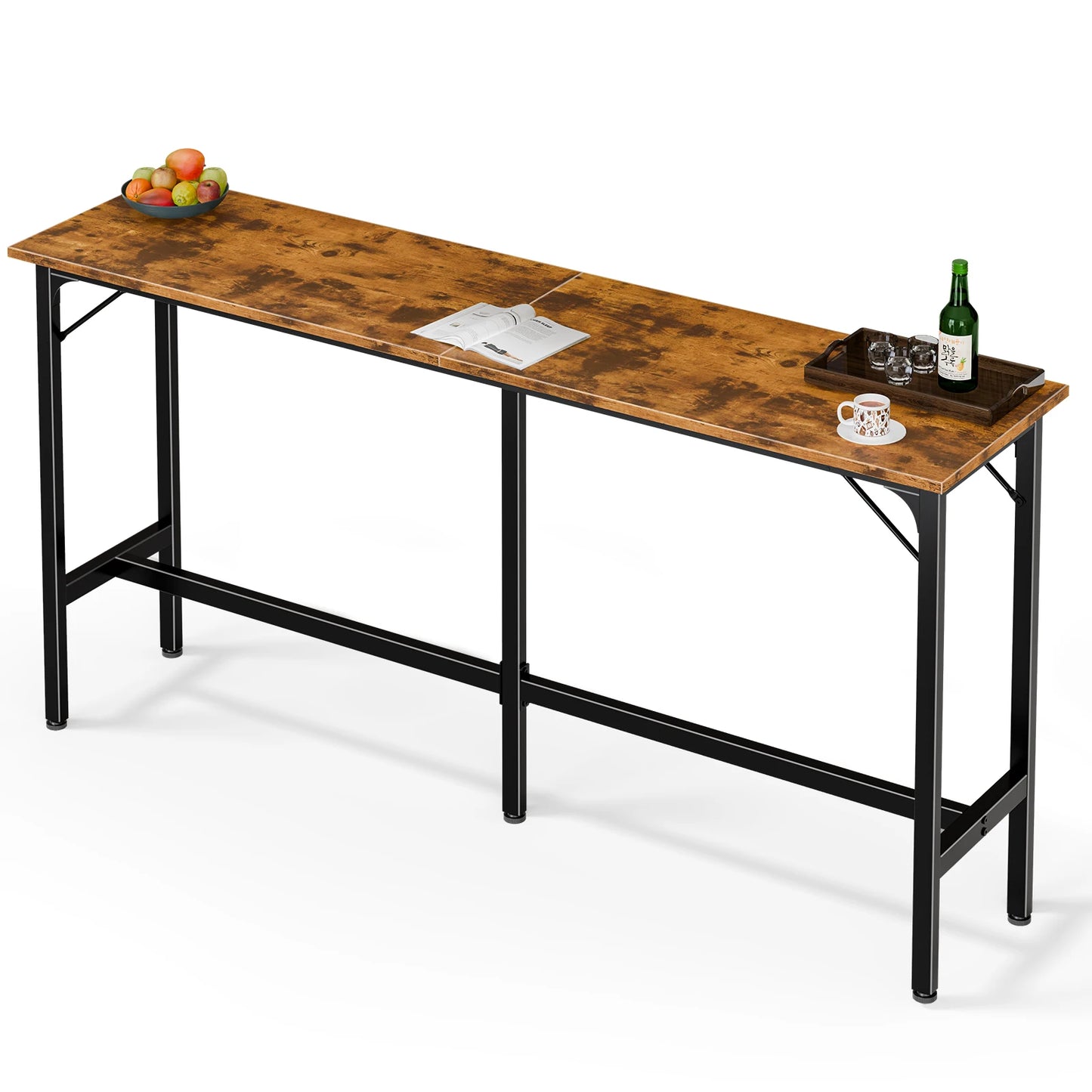 JHK 71IN Rectangular High Top Coffee Table Counter Height Bar Table Side Table Standing Desk Dining Table For Living Room