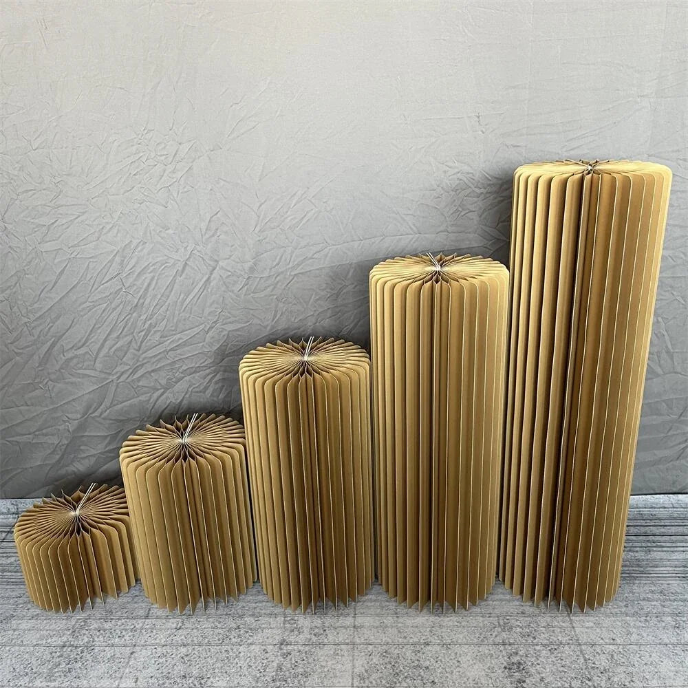 Folding Cylindrical Wedding Backdrop Decor Birthday Party DIY Decoration Ornaments White Folding Dessert Table Stand Baby Shower