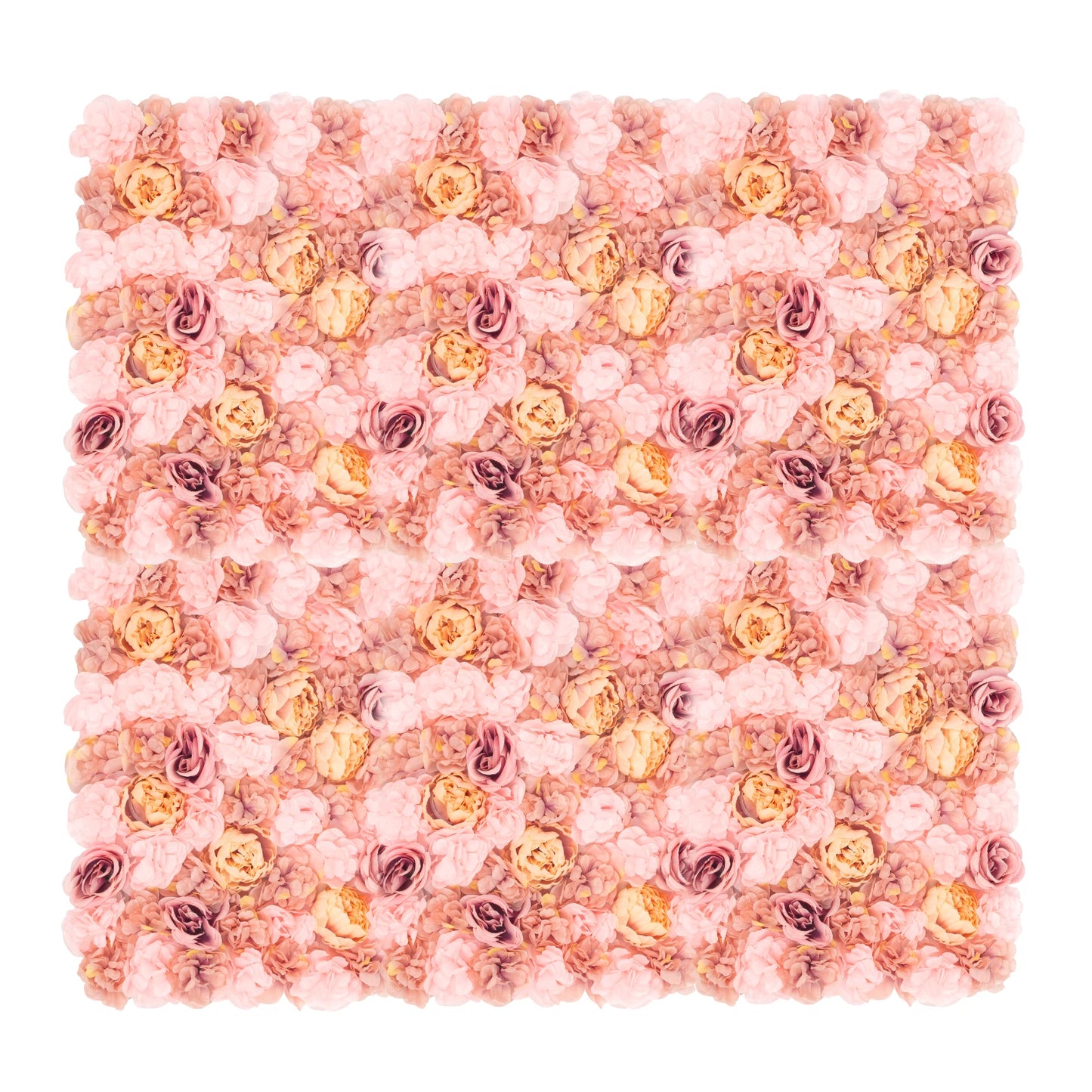 6 Panels Artificial Flower Wall Autumn Pink Dahlia Rose Peony Silk Waterproof Fade Resistant Handmade Flower Hedge Panel for Wedding Backdrop Party Decor Home Garden Wall Decoration Outdoor Indoor Artificial Greenery