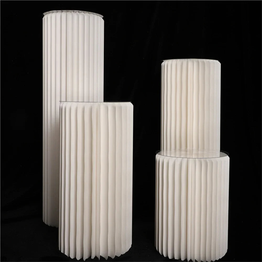 Folding Cylindrical Wedding Backdrop Decor Birthday Party DIY Decoration Ornaments White Folding Dessert Table Stand Baby Shower