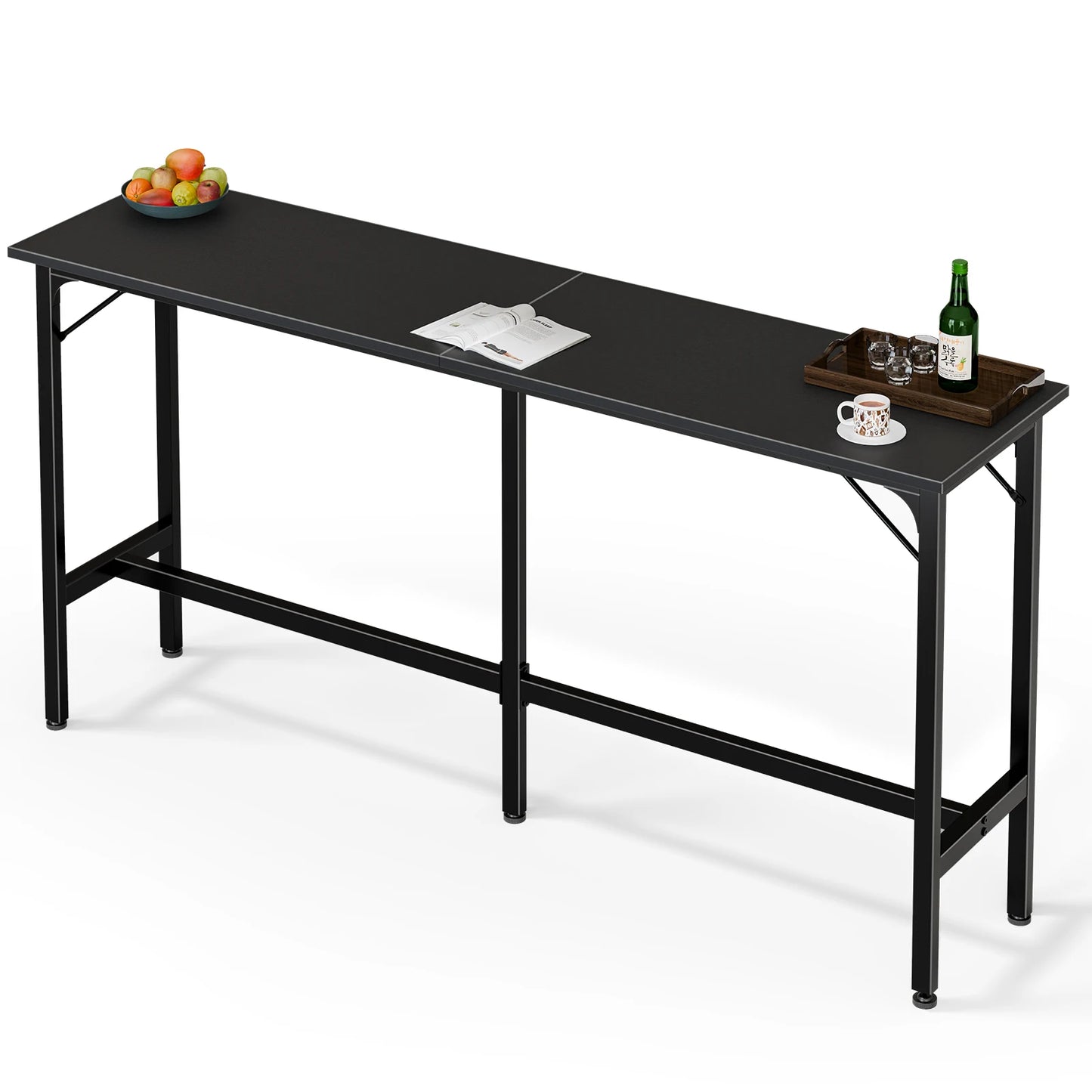 JHK 71IN Rectangular High Top Coffee Table Counter Height Bar Table Side Table Standing Desk Dining Table For Living Room
