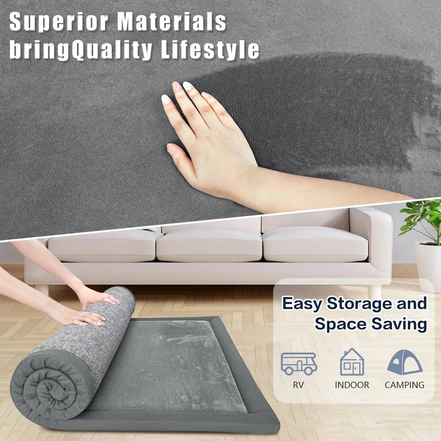 Large 2cm Thick Baby Play Mat Tatami Style Non-Slip Carpet for Living Room Kids Baby Crawling Bedroom Floor Mats Soft Area Rug