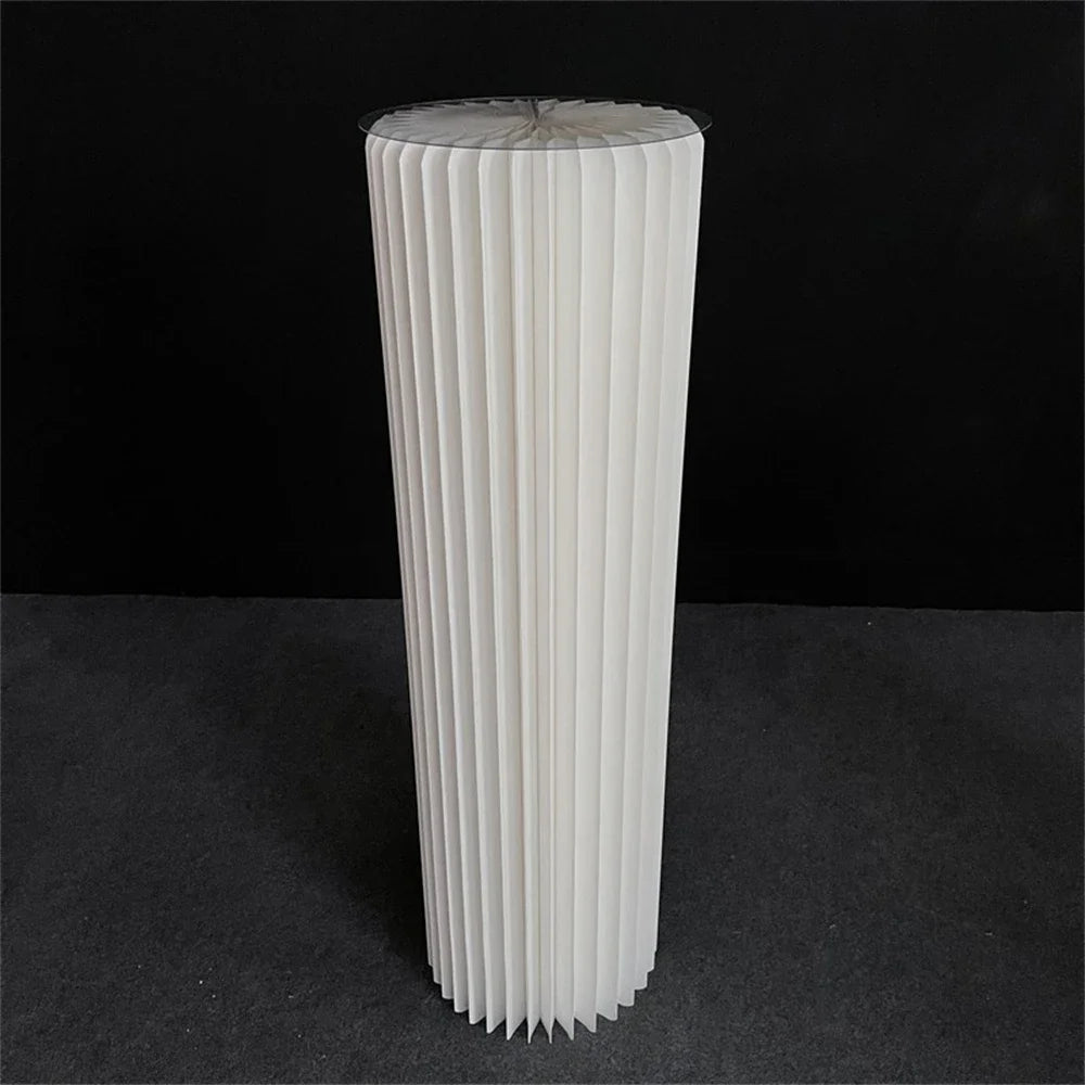 Folding Cylindrical Wedding Backdrop Decor Birthday Party DIY Decoration Ornaments White Folding Dessert Table Stand Baby Shower