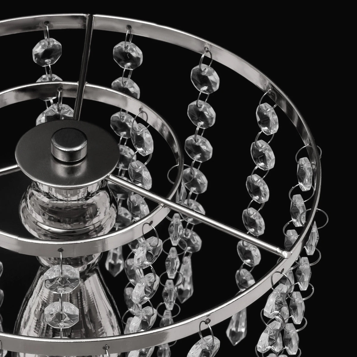 6pcs Crystal Flower Stand, Wedding Centerpiece, Crystal Wedding Flower Stand 55cm Silver Iron Durable DIY Vase Holder for Party Event Decor