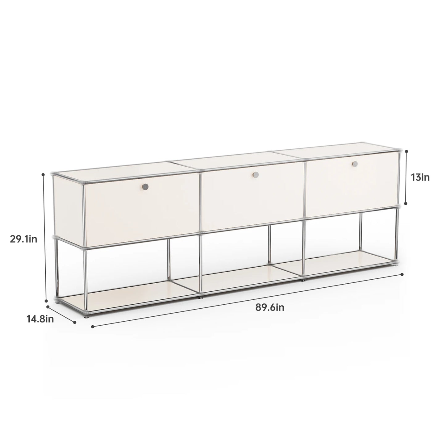 Modern Storage Cabinet Stainless Metal Organizer TV Stand Cabinet for Living Room and Home Office Furniture