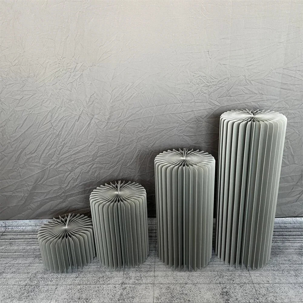 Folding Cylindrical Wedding Backdrop Decor Birthday Party DIY Decoration Ornaments White Folding Dessert Table Stand Baby Shower