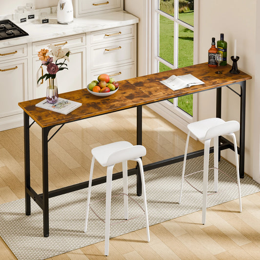 JHK 71IN Rectangular High Top Coffee Table Counter Height Bar Table Side Table Standing Desk Dining Table For Living Room