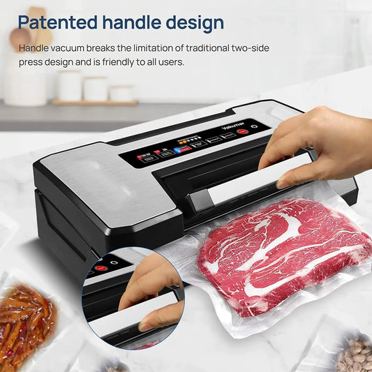 Vakumar VH5186 Kitchen Automatic Commercial Household Food Vacuum Sealer Packaging Machine Include 2 Rolls Vacuum Packed Bags