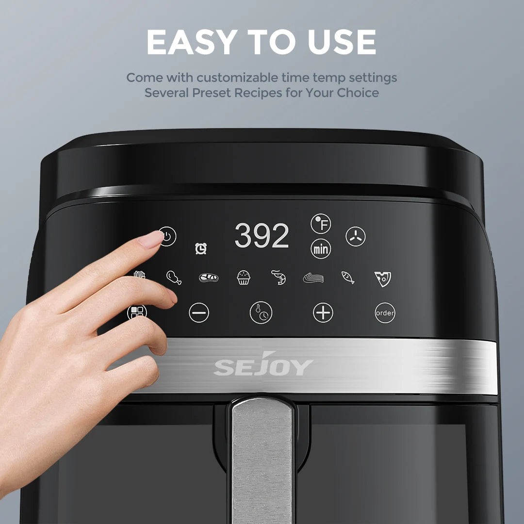 8-in-1 Air Fryer 6 Qt, Premium Ceramic Coating,Precise Heating for Even Results, Air Fry, Roast, Bake, Broil,Frozen, Proof,120V