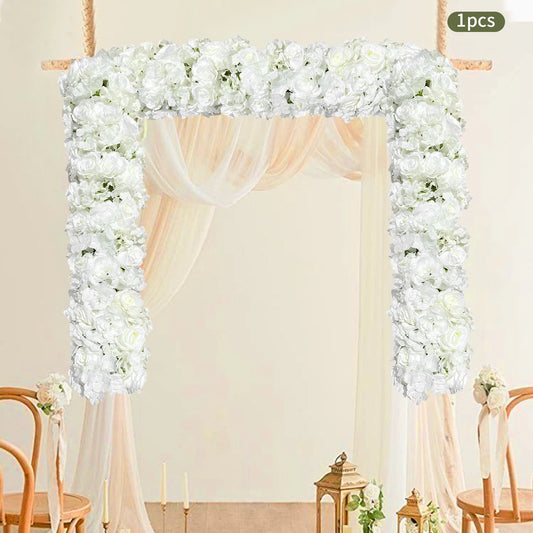 Artificial Flower Flower Wall Display White Rose Hydrangea Dahlia for Wedding Backdrop Table Decoration DIY Reusable Home Party