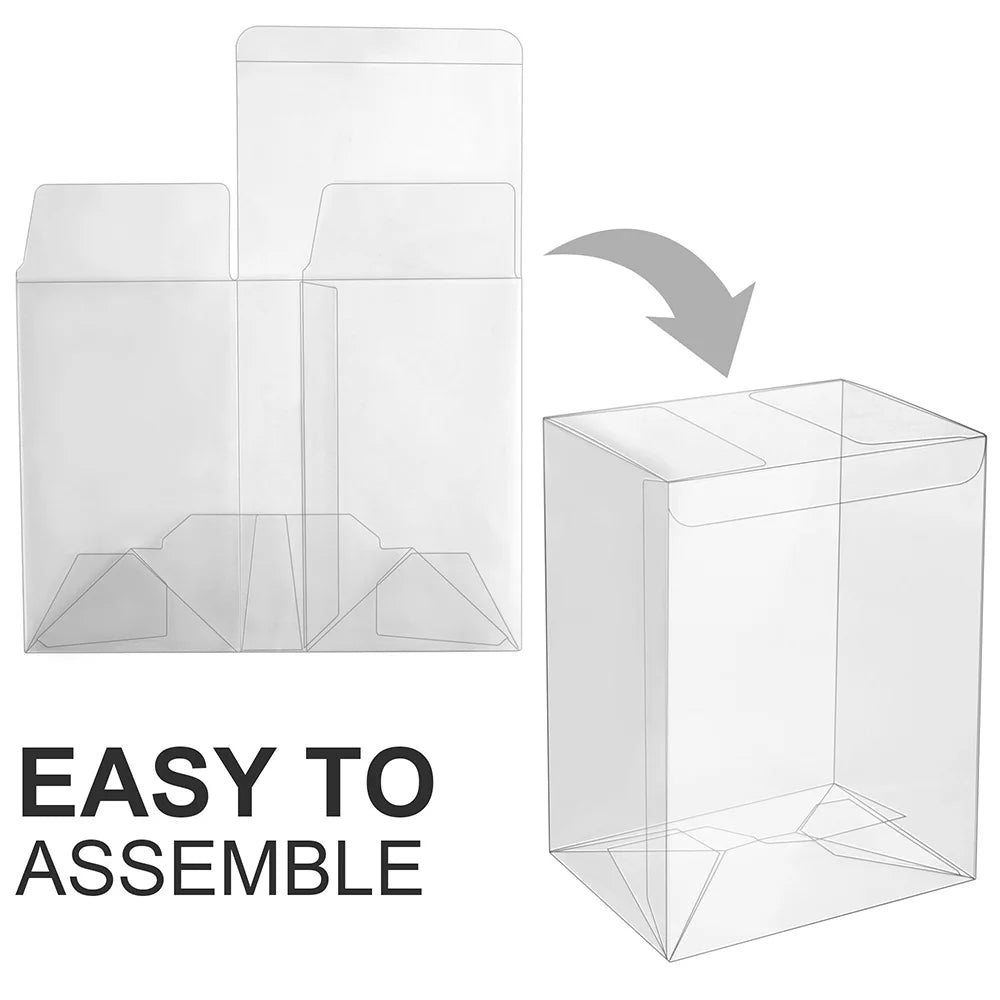 50PCS Clear Protective Box for 4" Funko Pop Vinyl Figures Display Case w/ Locking Tab Protective Film, Home Storage Organization