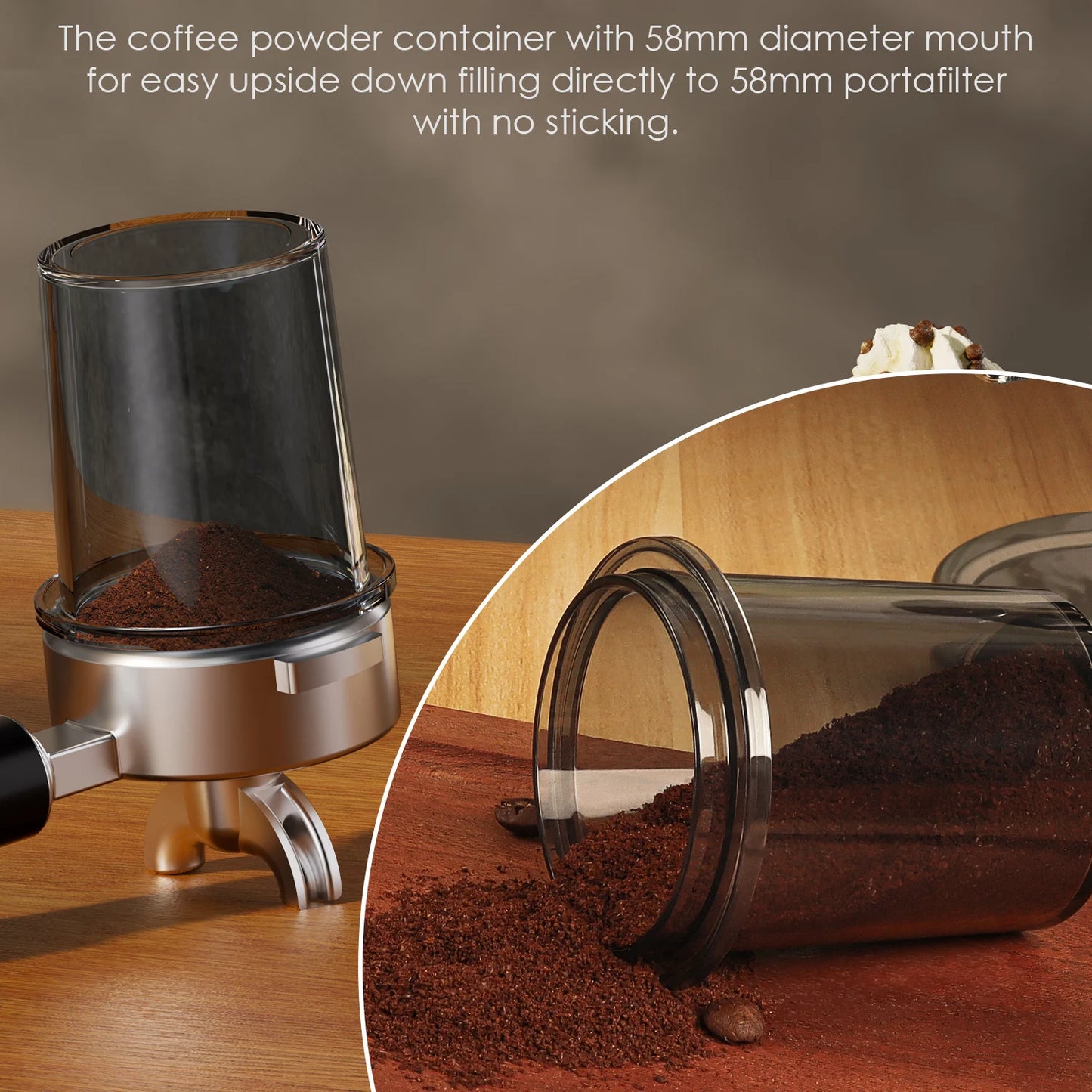 BioloMix Electric Conical Burr Coffee Grinder Adjustable 48 Settings Removable Holder for Espresso Coffee