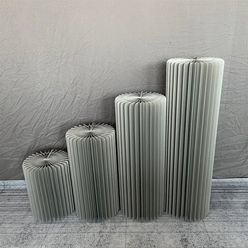 Folding Cylindrical Wedding Backdrop Decor Birthday Party DIY Decoration Ornaments White Folding Dessert Table Stand Baby Shower