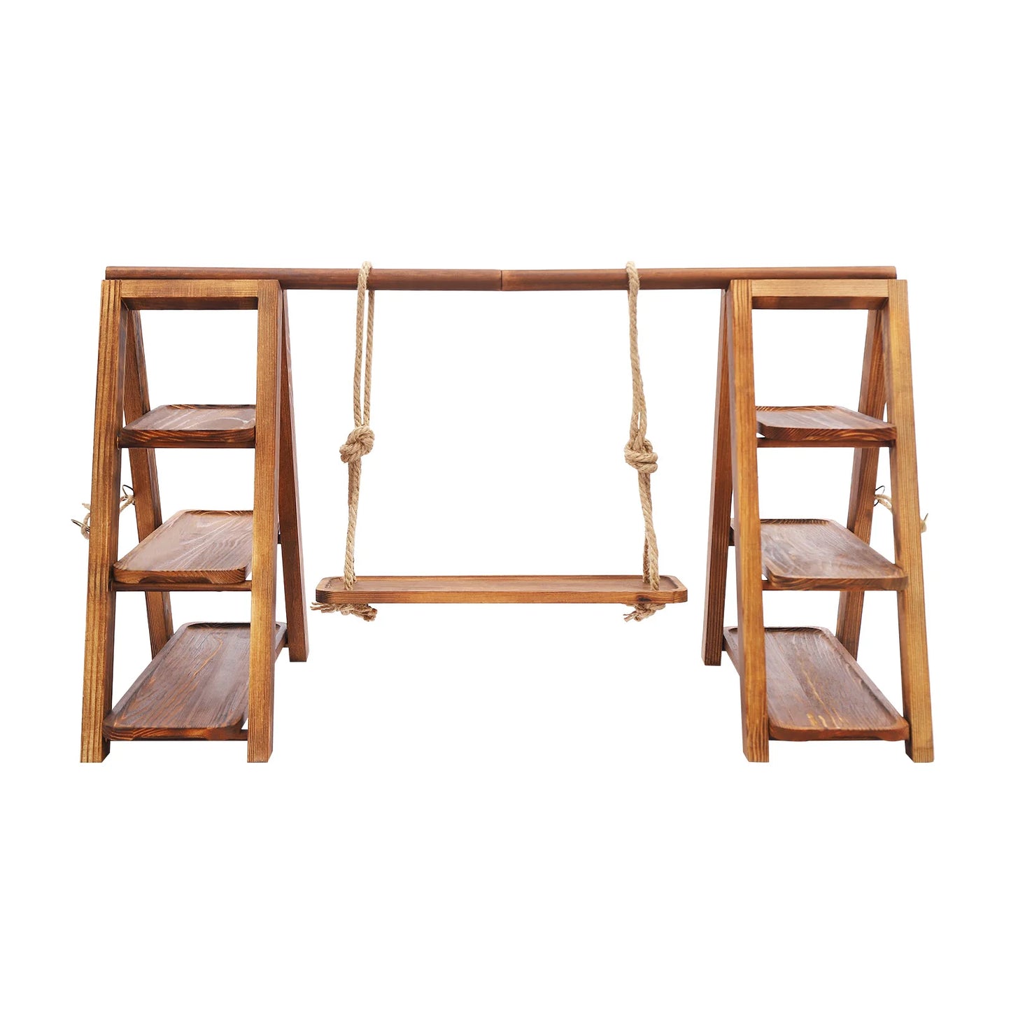 3-Tier Solid Wood Dessert Stand 6KG Load Capacity Detachable Wooden Cupcake Display Rack for Wedding Birthday Party