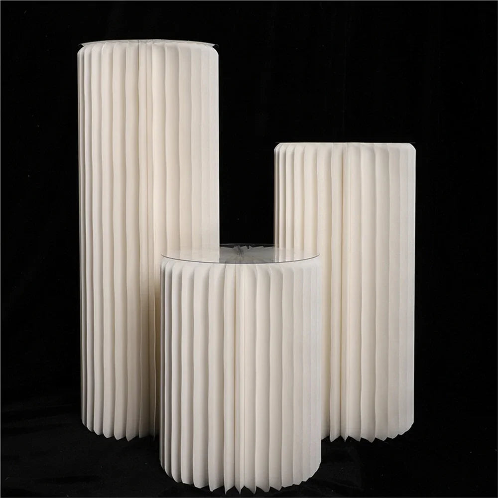 Folding Cylindrical Wedding Backdrop Decor Birthday Party DIY Decoration Ornaments White Folding Dessert Table Stand Baby Shower
