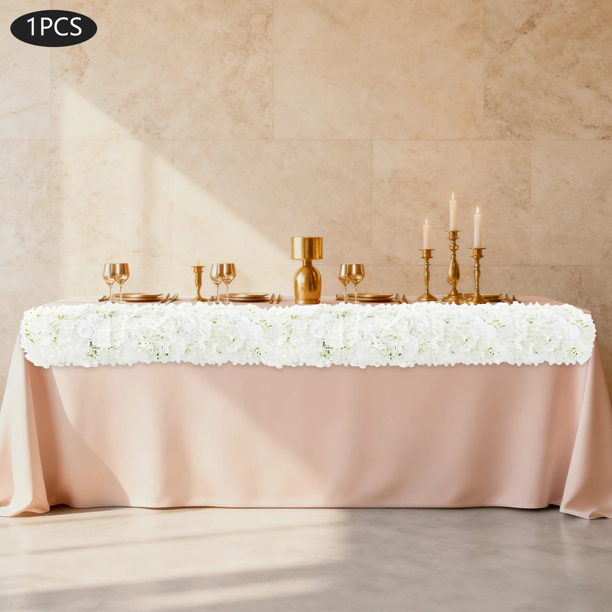 Artificial Flower Flower Wall Display White Rose Hydrangea Dahlia for Wedding Backdrop Table Decoration DIY Reusable Home Party