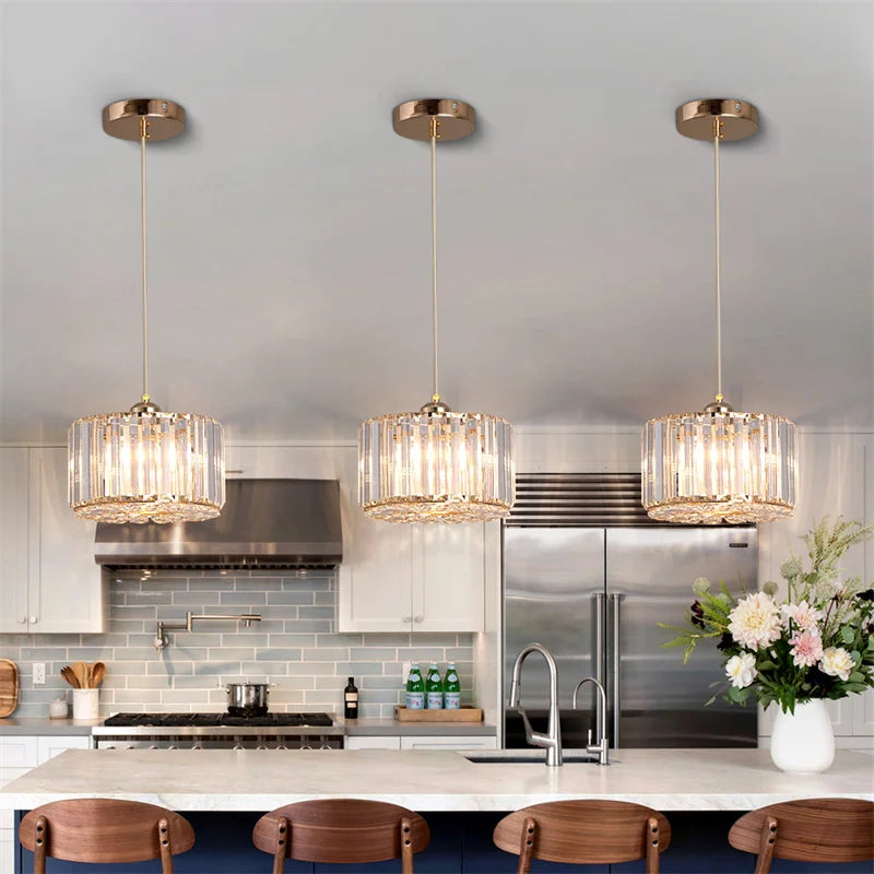 Modern Pendant  Light Luxury Chandelier Led Crystal Ceiling Lamp Bedroom Lustre Dining Table Kitchen Island Fixtures Home Decor