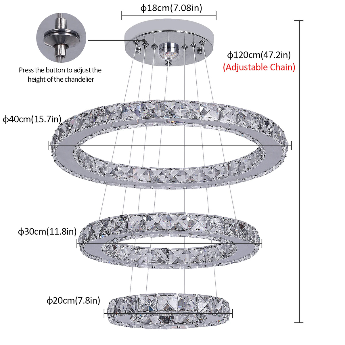 Crystal Pendant Light Living Room Remote Control Gold Chrome Lustre Ceiling Chandeilers Lamp for Bedroom Home Decoration Luminai
