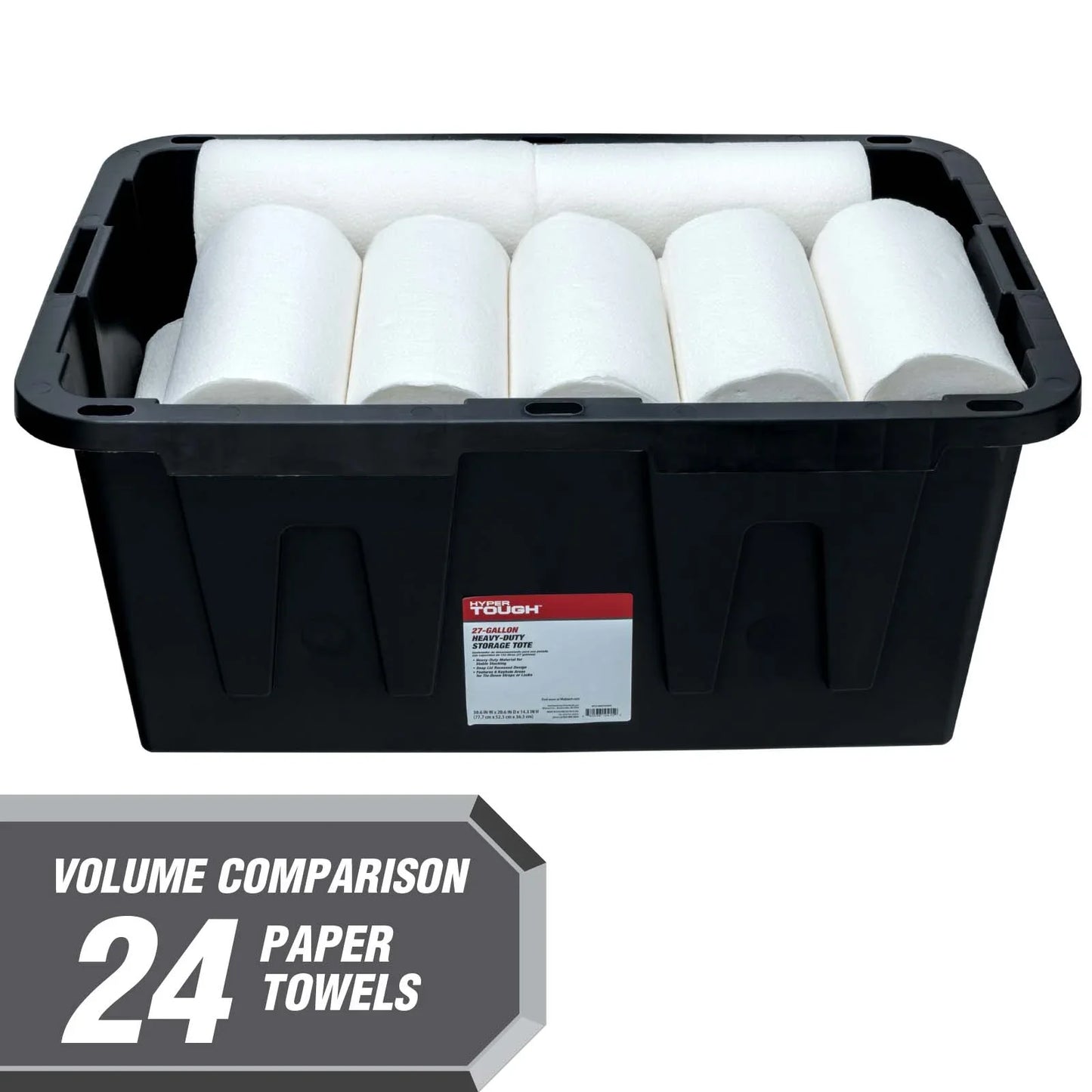 6 Pack 27 Gallon Large Storage Bins with Snap Lid Black And Red Heavy Duty Plastic Storage Containers for Home Organization