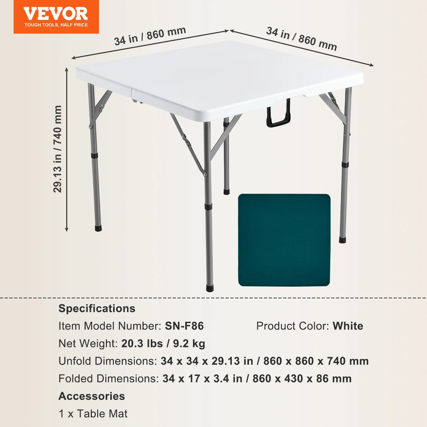 SucceBuy Mahjong Table 4 Player Folding Domino Table with Wear-Resistant Green Tabletop Portable Square Card Table 4 Chip Trays