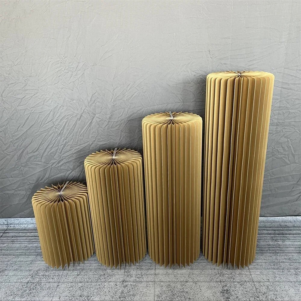 Folding Cylindrical Wedding Backdrop Decor Birthday Party DIY Decoration Ornaments White Folding Dessert Table Stand Baby Shower
